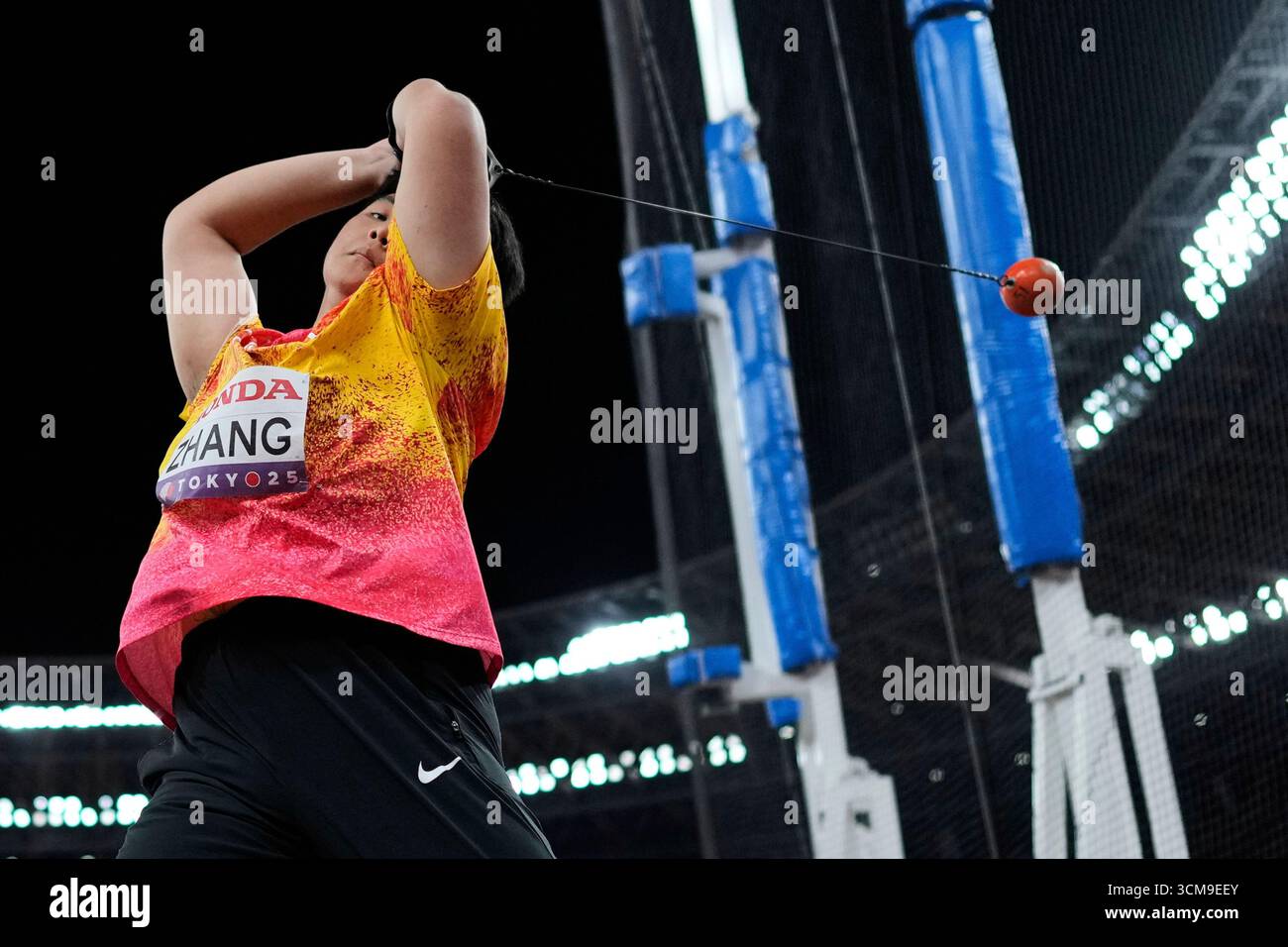 China's Zhao Jie makes an attempt during the women's hammer throw final ...