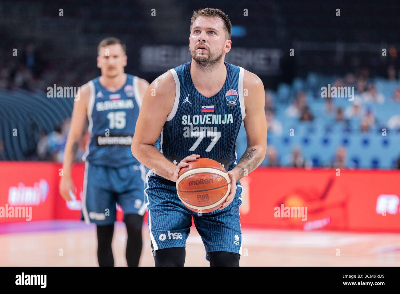 Luka Doncic of Slovenia seen in action during the round of 16 phase of ...
