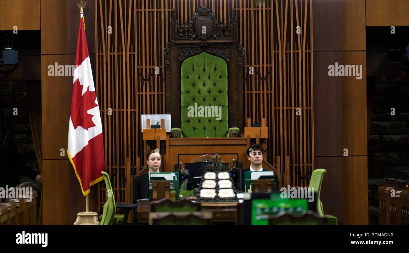 Ottawa, Canada. 15th Sep, 2025. The Speakers chair is seen before the
