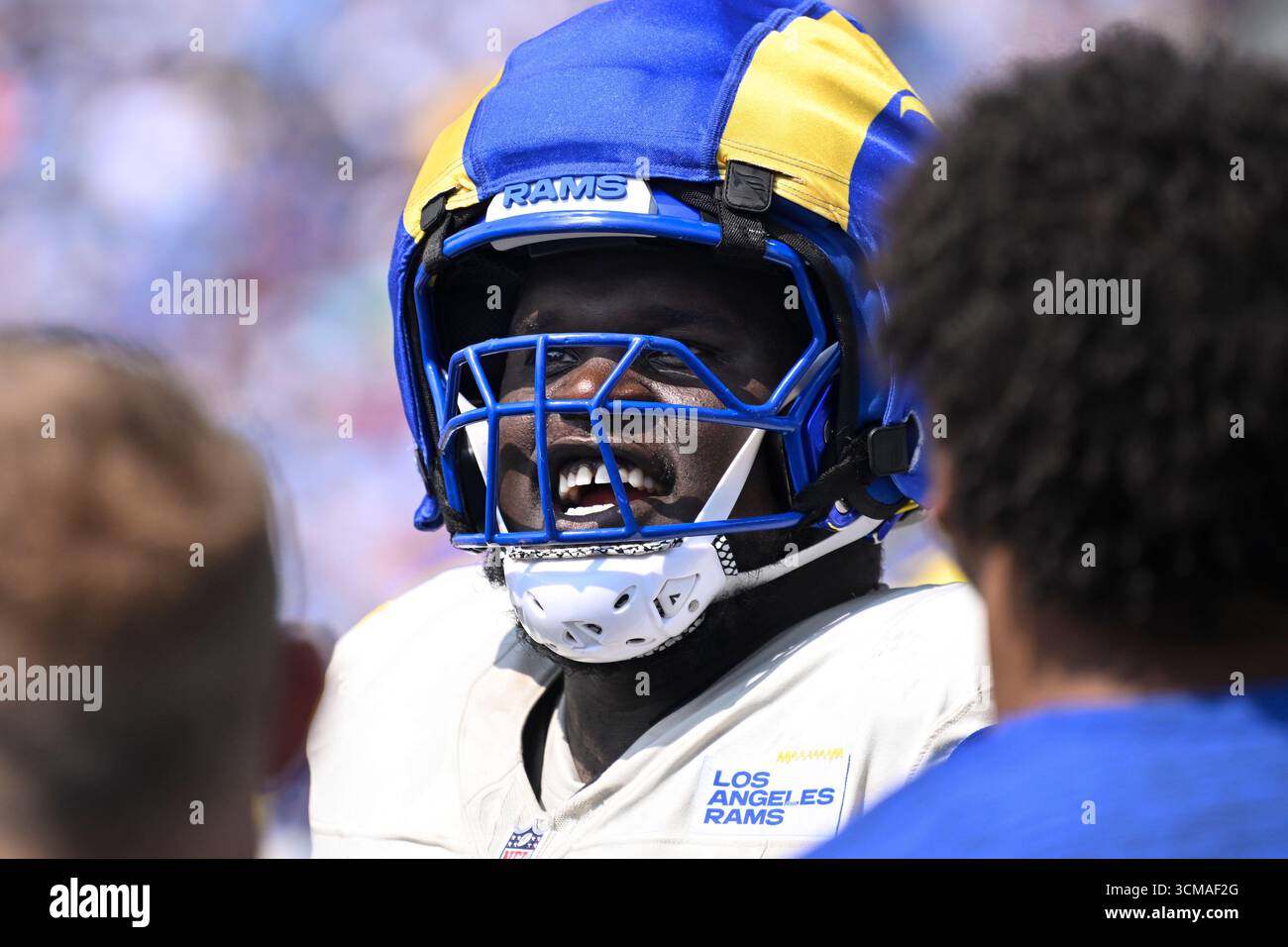 Los Angeles Rams guard Kevin Dotson (69) during an NFL football game ...
