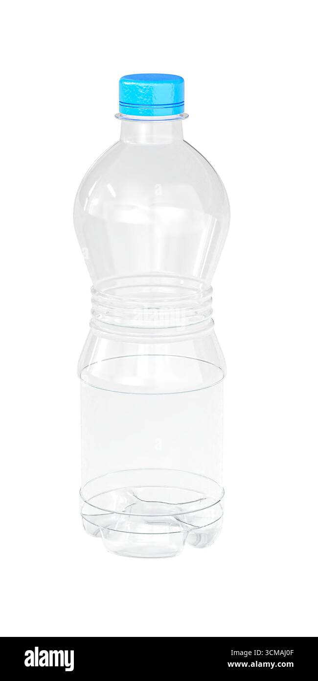 Empty transparent plastic bottle 3d isolated Stock Photo