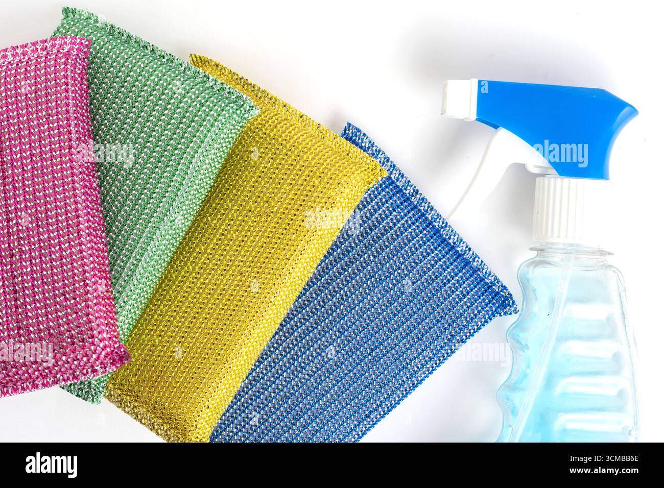 Cleaning items isolated on white background Stock Photo