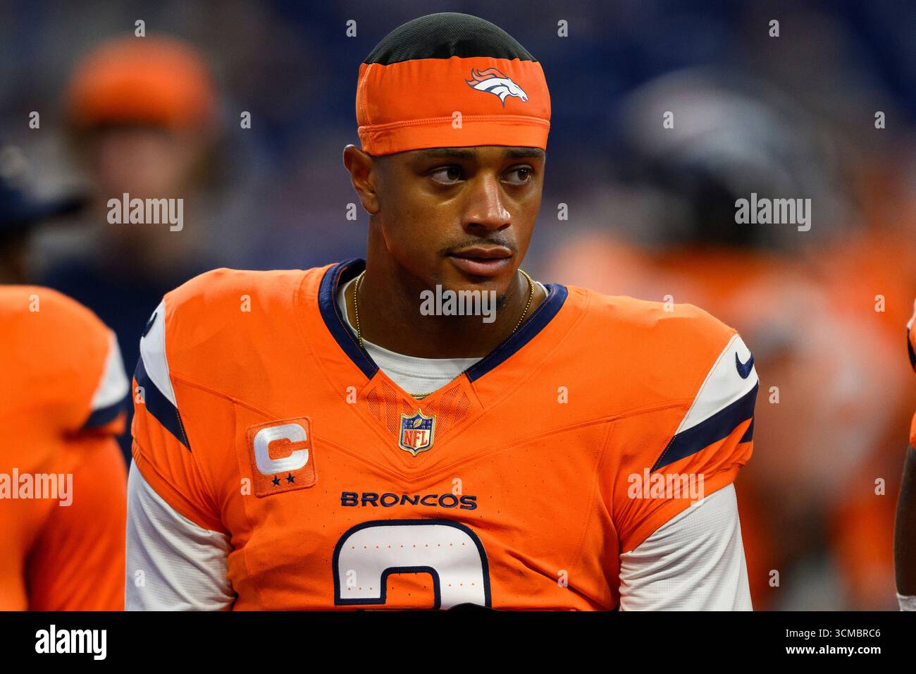 Denver Broncos Cornerback Pat Surtain II 2 Warms Up On The Field Denver Broncos Cornerback Pat Surtain Ii 2 Warms Up On The Field Before An Nfl Football Game Against The Colts Sunday Sept 14 2025 In Ap Photozach Bolinger 3CMBRC6