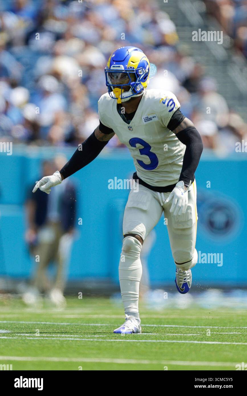 Los Angeles Rams Safety Kam Curl 3 Defends During The First Half Of Los Angeles Rams Safety Kam Curl 3 Defends During The First Half Of An Nfl Football Game Against The Tennessee Titans Sep 14 2025 In Nashville Tenn Ap Photostew Milne 3CMC5Y5
