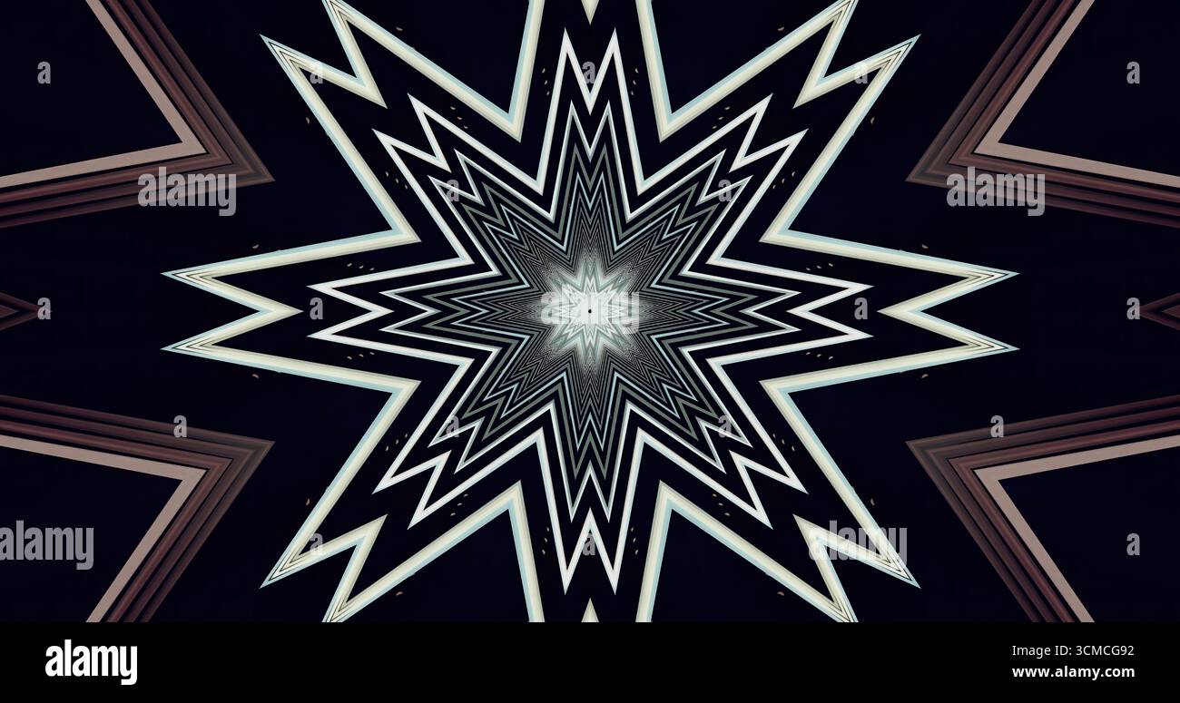 A vibrant star-like pattern emerges with sharp lines and contrasting ...