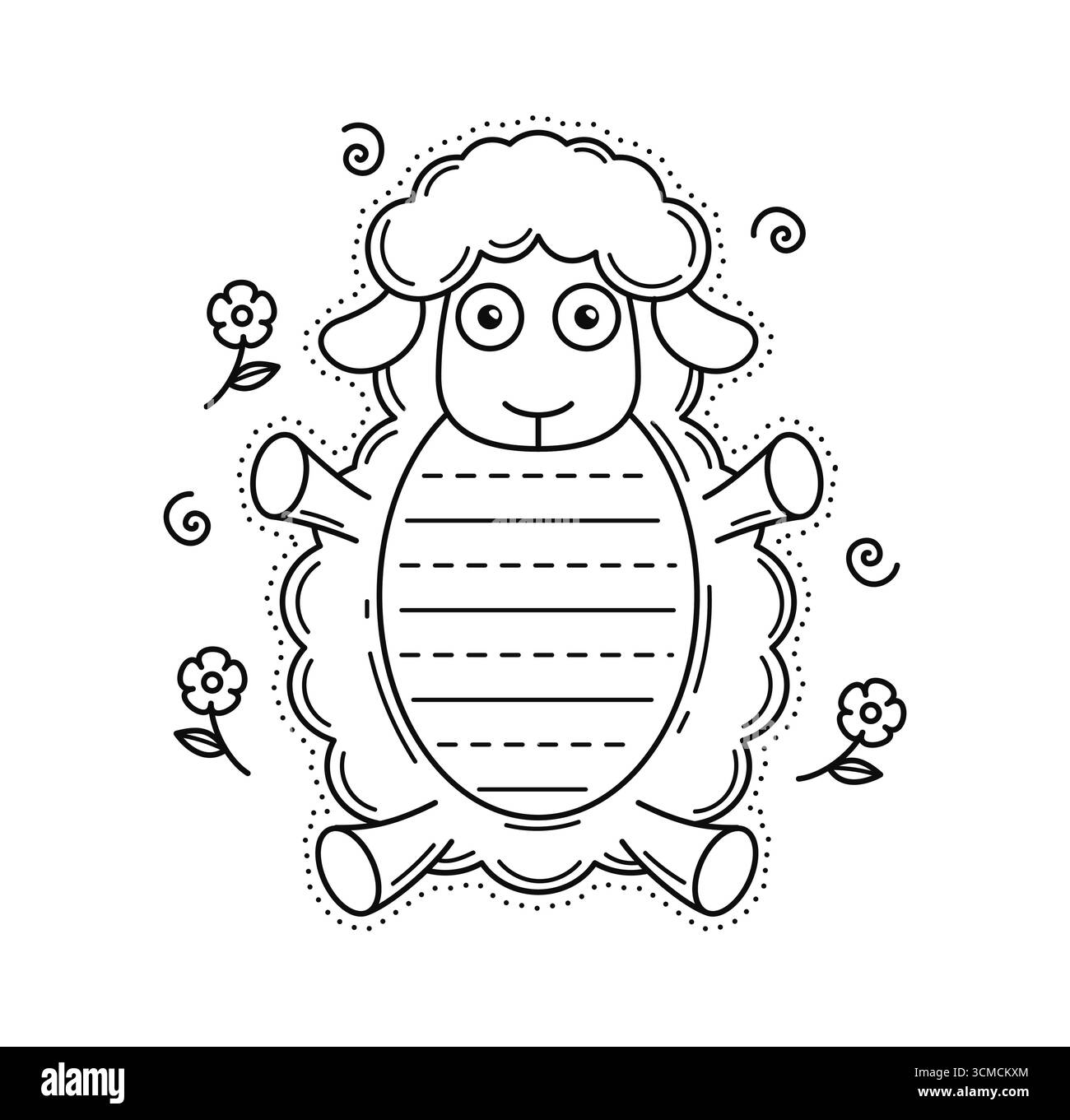 Sheep cheerful animal kids memo note frame. Diary vector template, Farm ...