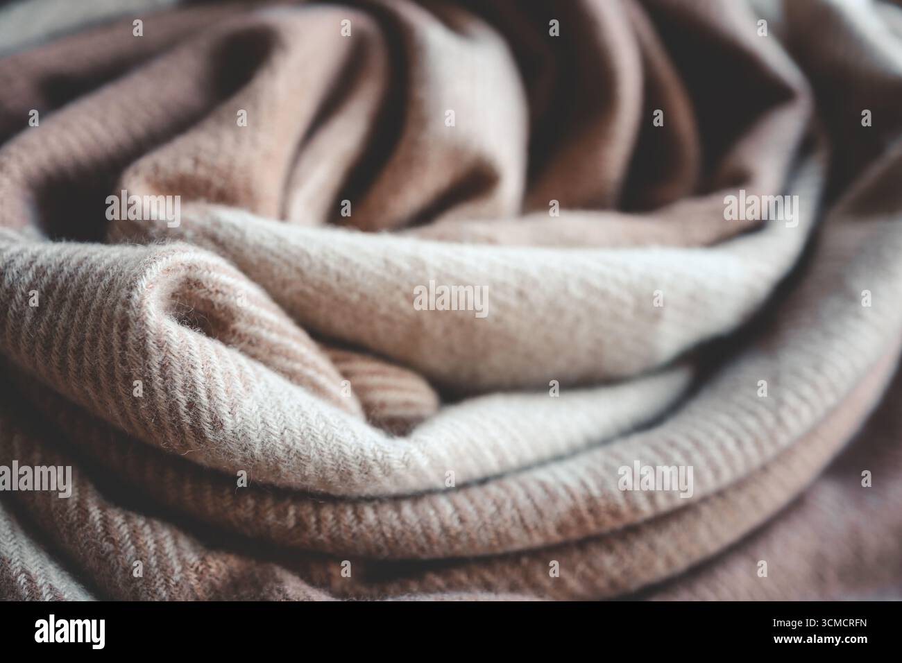 Knitted woolen or cashmere texture background. Stock Photo