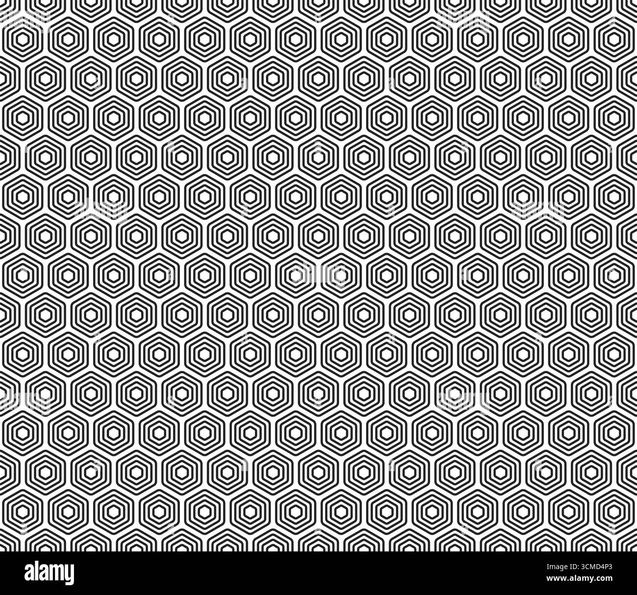 Hexagonal pattern background. Bold stacked rounded hexagons mosaic cells. Hexagon cells. Seamless tileable vector illustration. Stock Vector