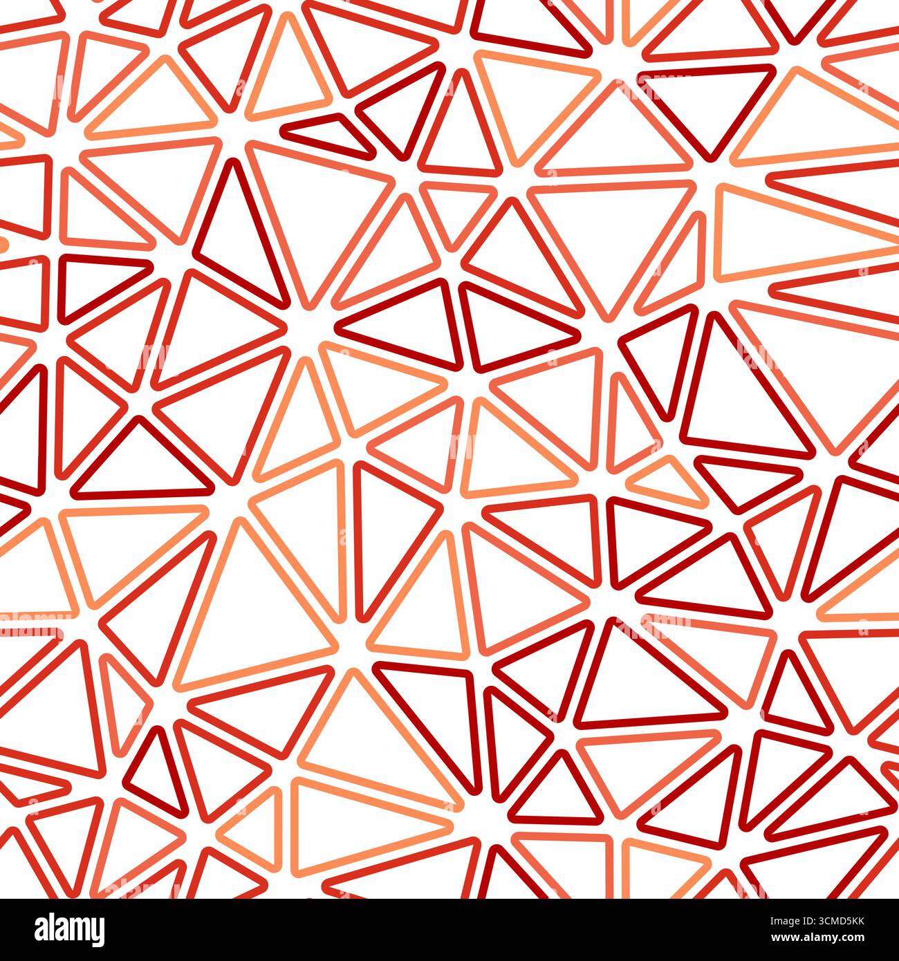 Triangulation geometric shapes background. Medium triangles size. Monotone style. Rounded triangles outlined. Repeatable pattern. Fiery Sunset Sky. Stock Vector