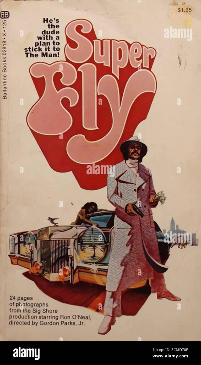 1972 Super Fly Movie book cover featuring Ron O’Neal Stock Photo