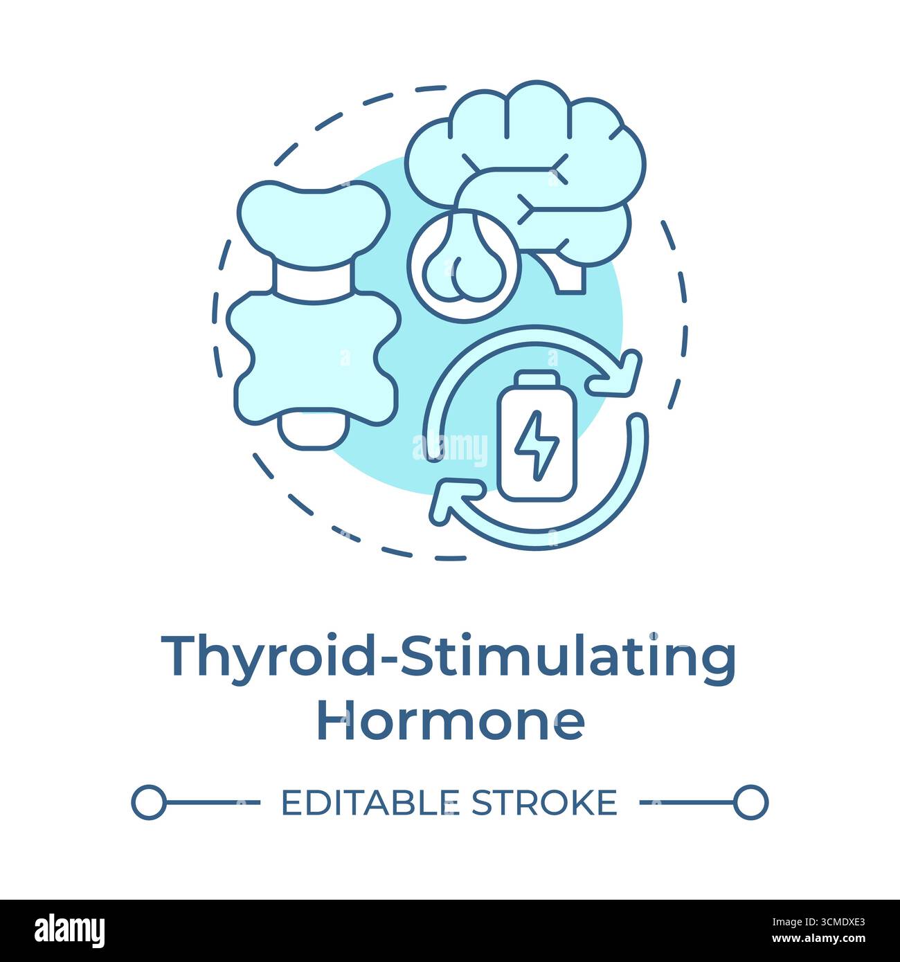 Thyroid stimulating hormone soft blue concept icon Stock Vector