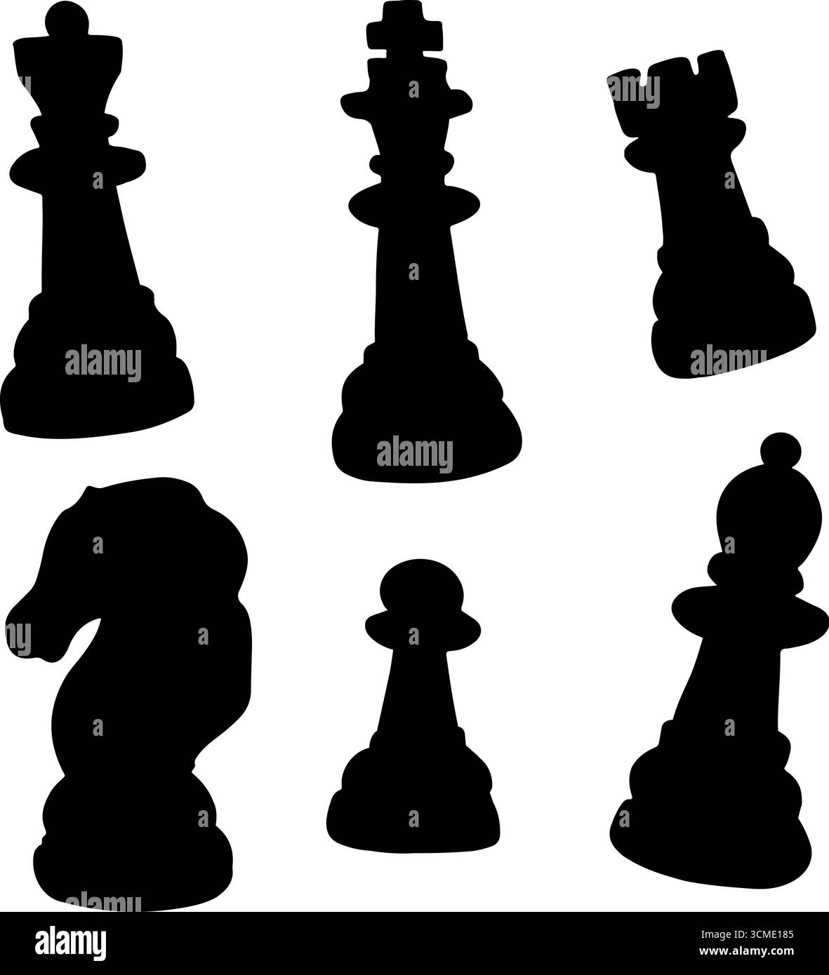 Vector isolated illustration of chess set. Chess icons Stock Vector ...