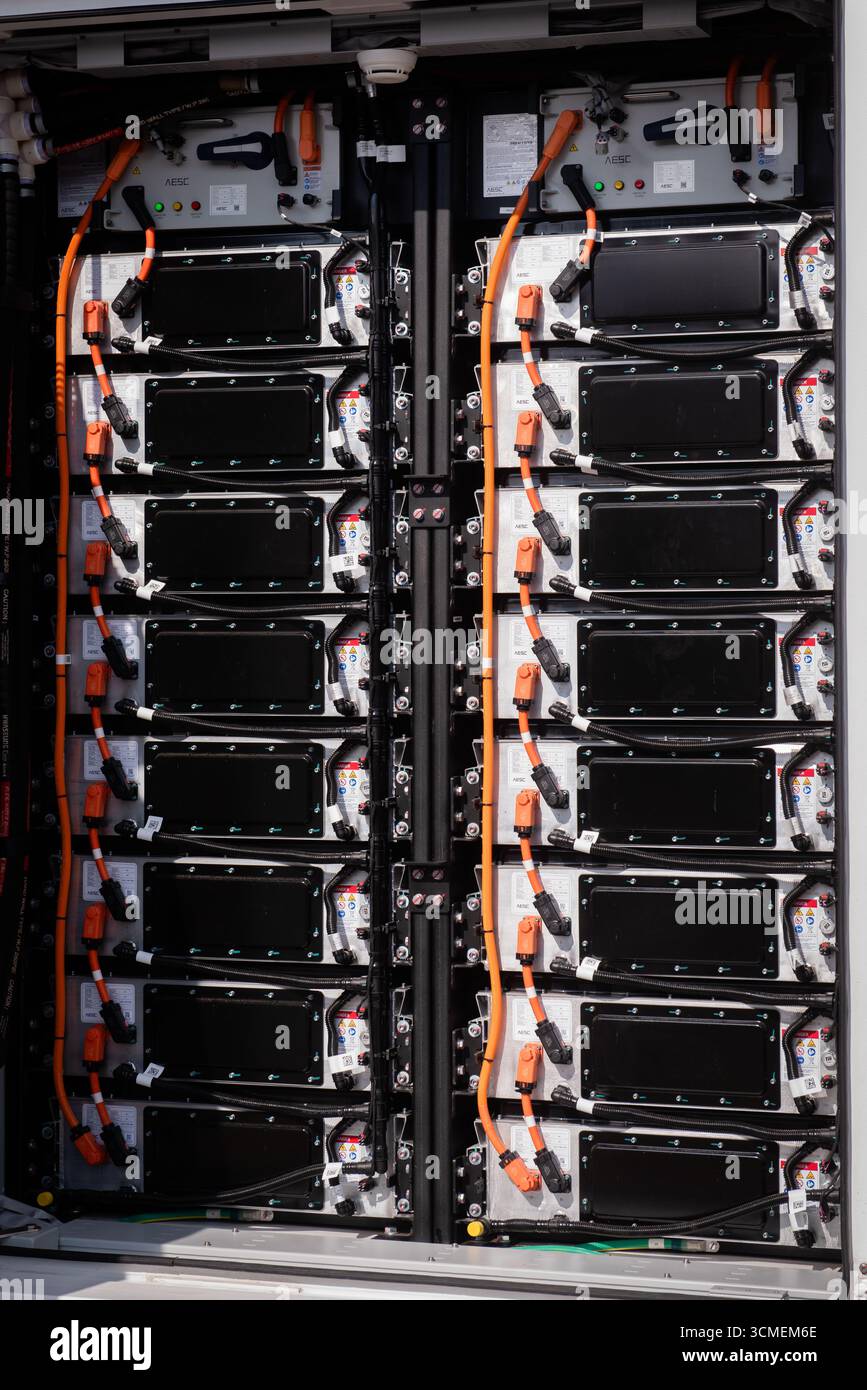 battery cells in a renewable energy storage station Stock Photo - Alamy