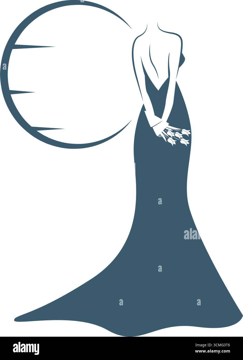 Bride Bridal Wedding Dress Silhouette Woman Design Stock Vector Image & Art  - Alamy