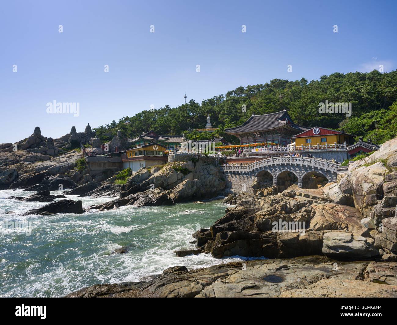 Haedong Yonggung Temple is a Buddhist temple in Gijang-gun, Busan, South Korea. Stock Photo