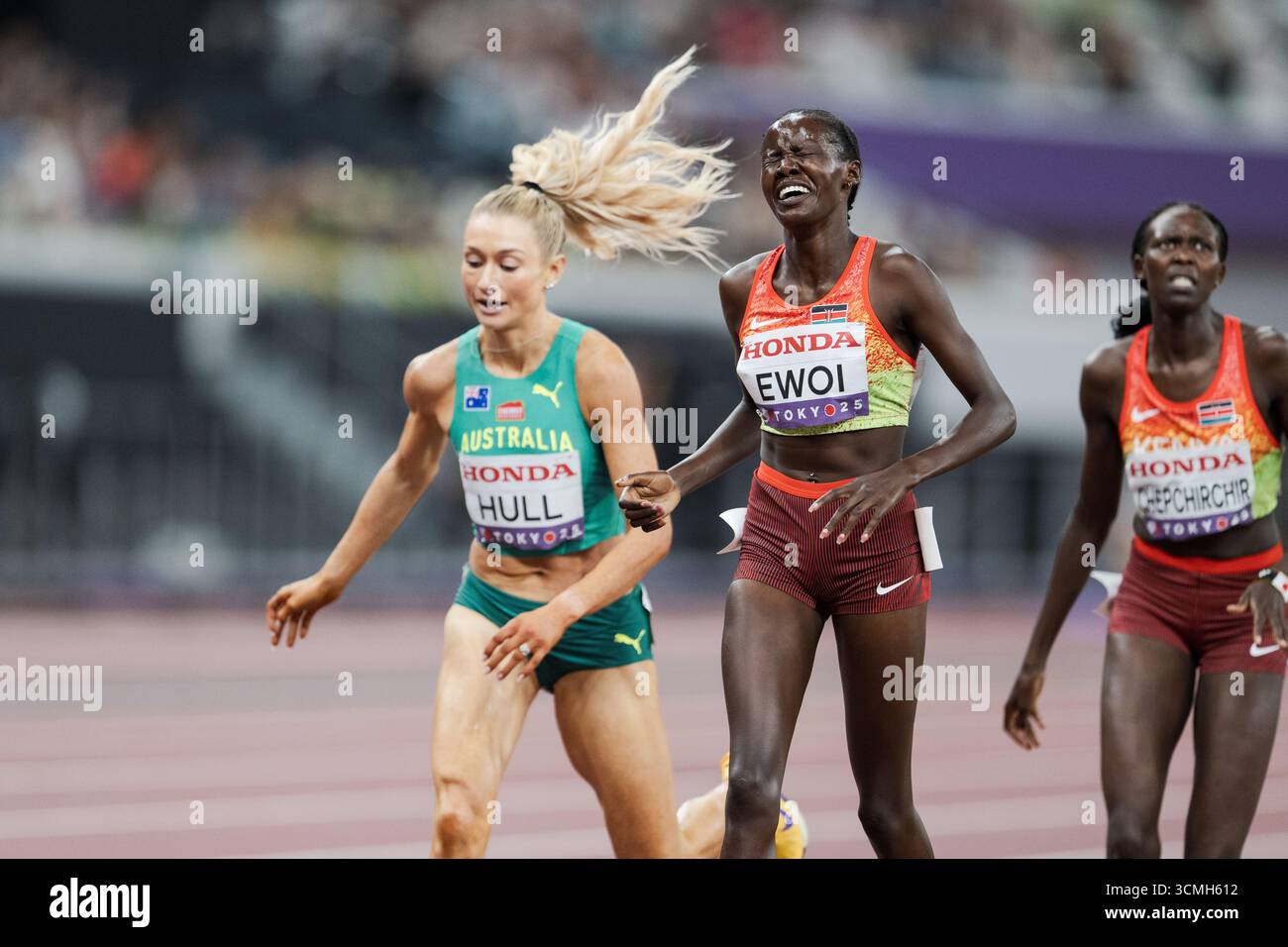 Dorcus Ewoi Oo Kenya celebrates second during the Women's 1500m