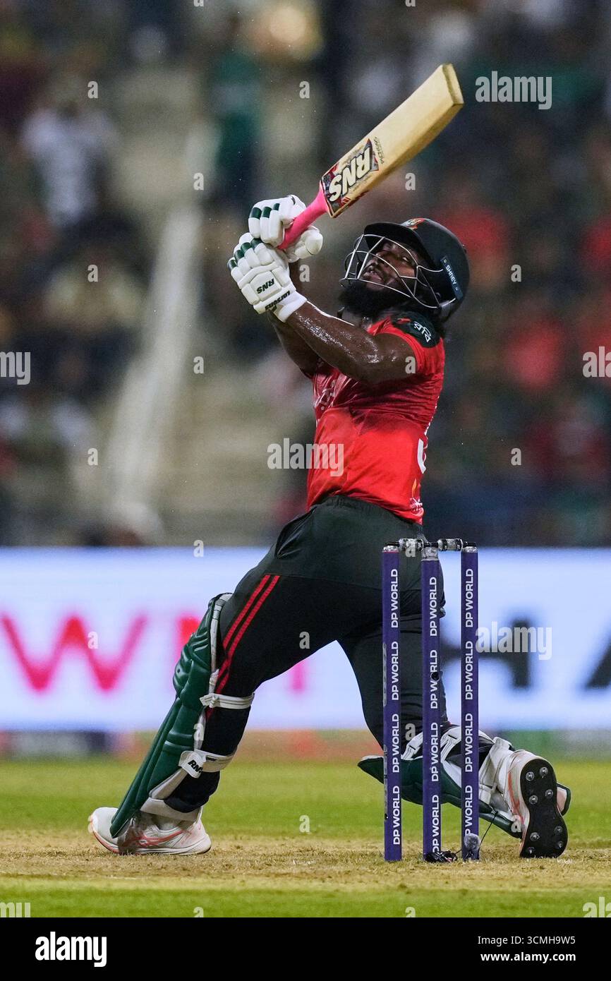 Bangladesh's Jaker Ali plays a shot during the Asia Cup Cricket match ...