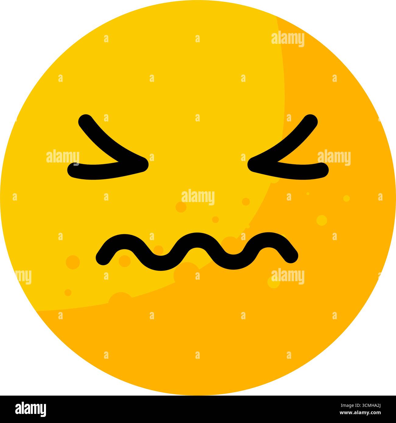 Disgusted face emoticon with wavy mouth - vector icon Stock Vector ...