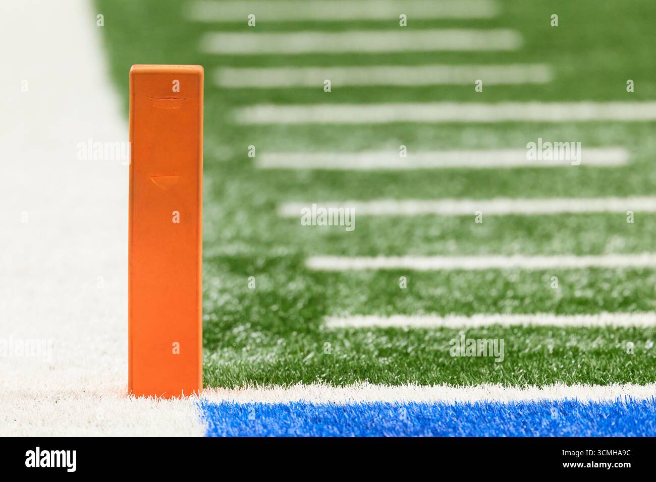 Goal line marker on the field during an NFL football game between the ...
