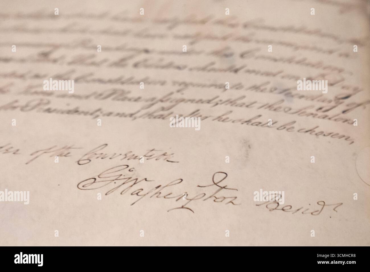 George Washington's signature on the infrequently displayed 