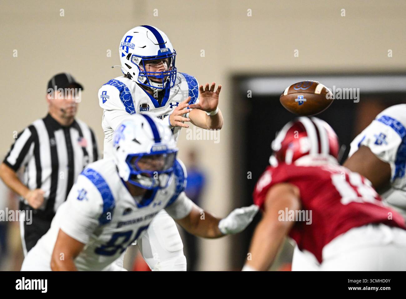 BLOOMINGTON, IN - SEPTEMBER 12: Indiana State Sycamores QB Brock Riddle ...