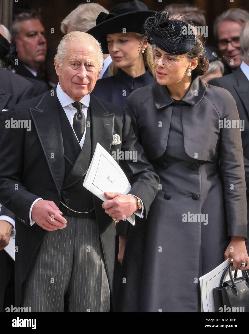 London, UK. 16th Sep, 2025. HRH King Charles III, Lady Frederick Windsor (Sophie Winkleman). Senior members of the Royal Family all pay their last respects as the coffin is carried to the hearse. They then depart from Westminster Cathedral after the a requiem mass, a Catholic funeral service held for the Duchess of Kent, who passed away on 4 Sep. Credit: Imageplotter/Alamy Live News Stock Photo