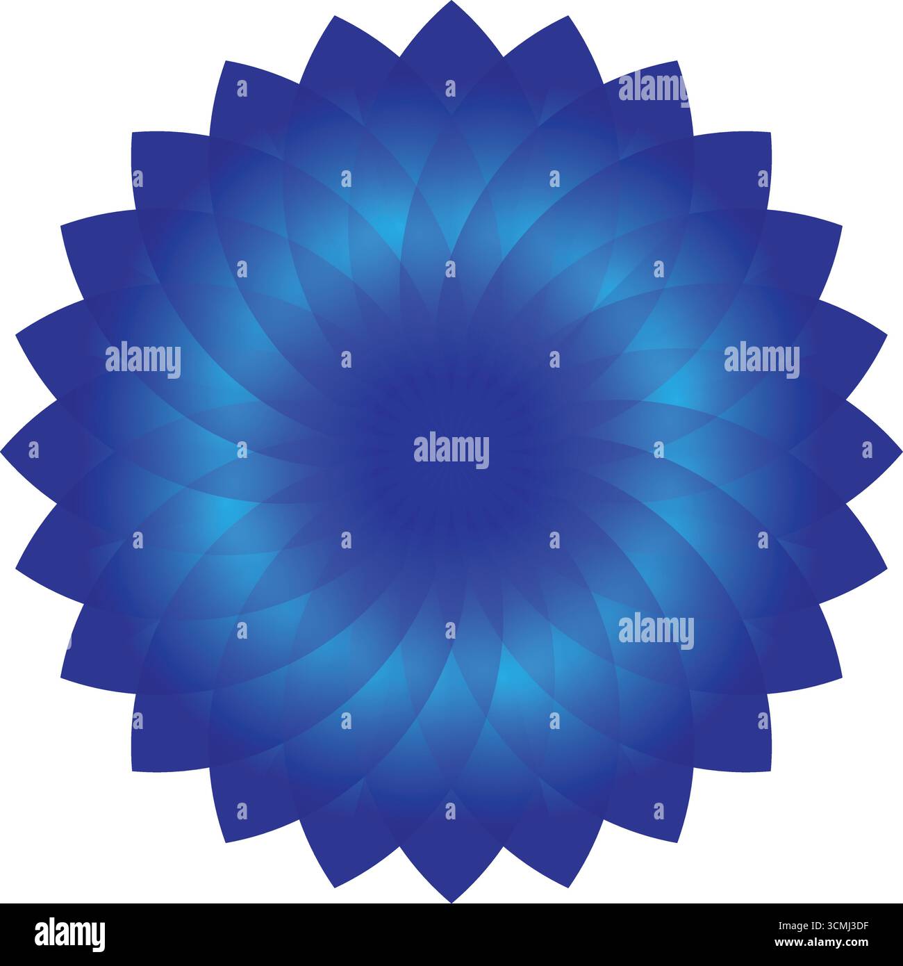 abstract blue flower mandala geometric circle pattern design background Stock Vector