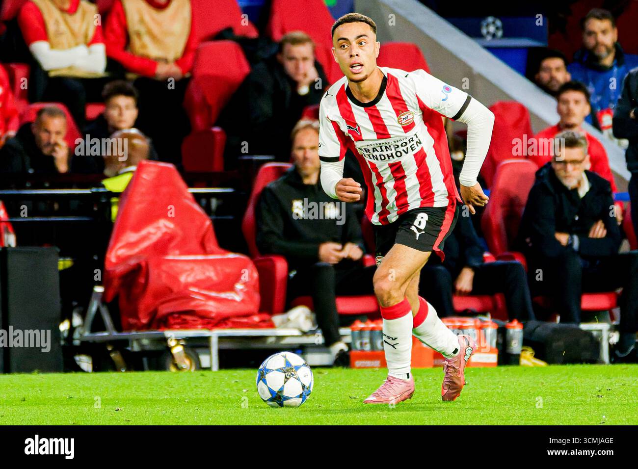 Sergino Dest of PSV Eindhoven runs with the ball during the UEFA ...