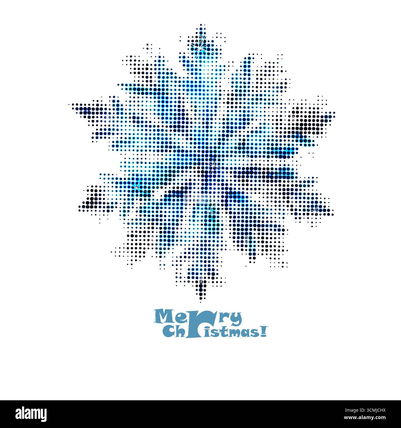 Ice crystal. Isolated element on white. Abstract one big snowflake. Vector illustration Stock Vector