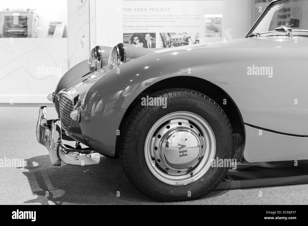 Sparkford.Somerset.United Kingdom.January 12th 2025.An Austin Healey Sprite is on show at the Haynes Motor Museum in Somerset Stock Photo