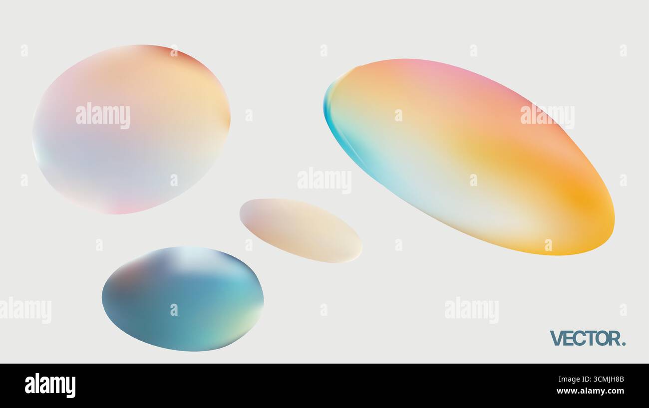 Abstract Colorful Blobs for Contemporary and Modern Design Aesthetics and Applications Stock Vector