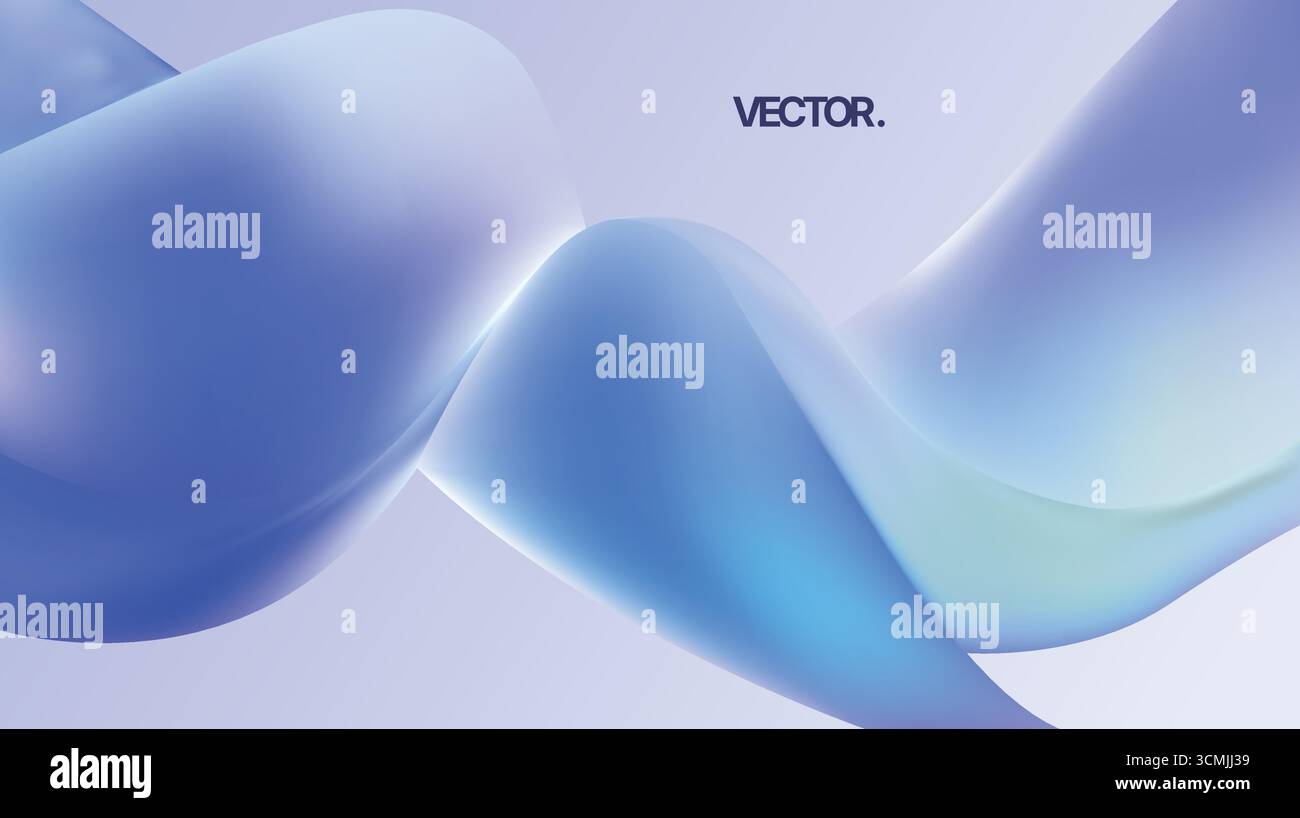 Fluid Abstract Background Featuring Soft Blue Waves and Beautiful Gradient Effects Stock Vector