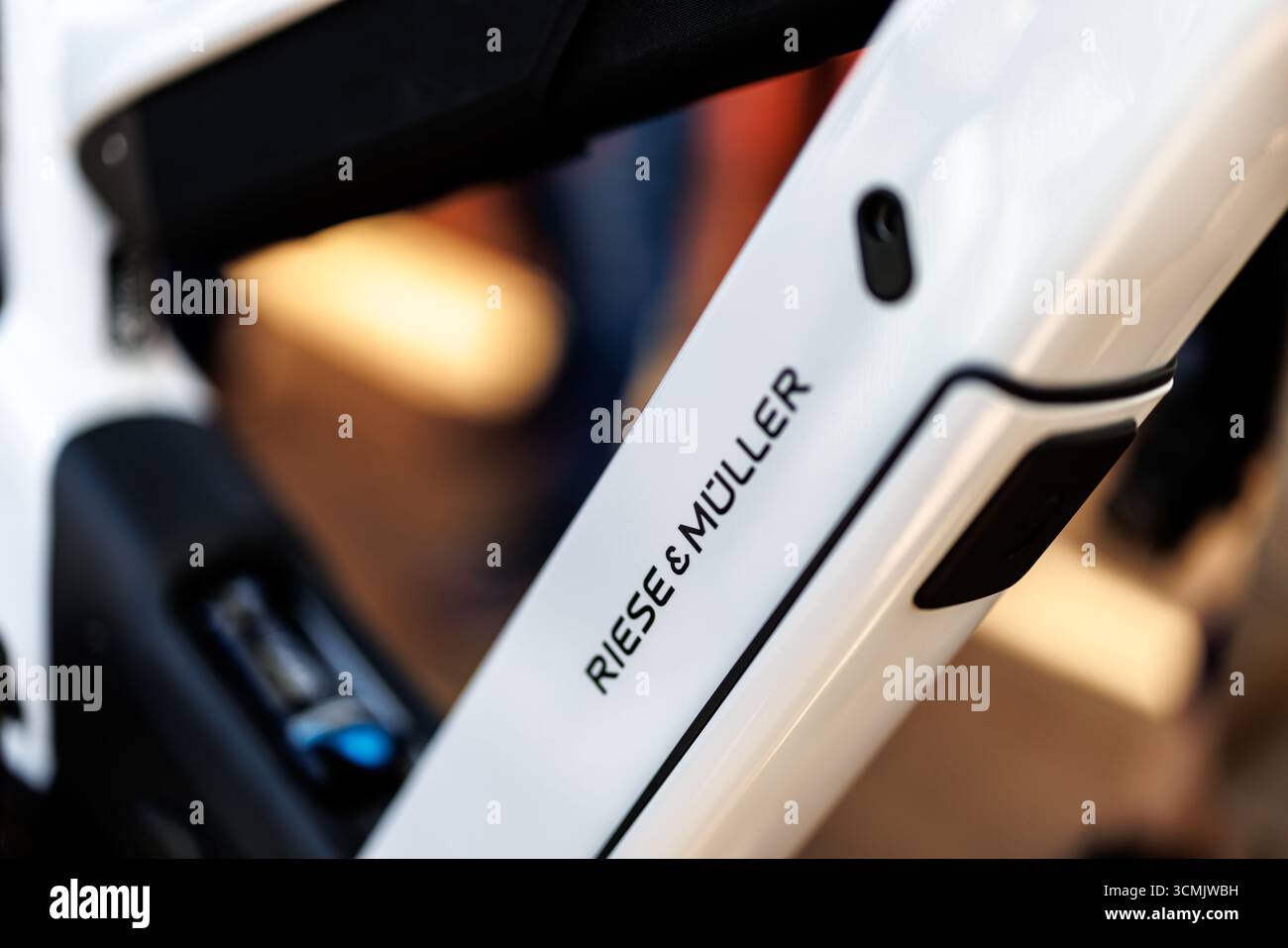 11 September 2025, Bavaria, Munich: The Riese & Müller brand logo ...