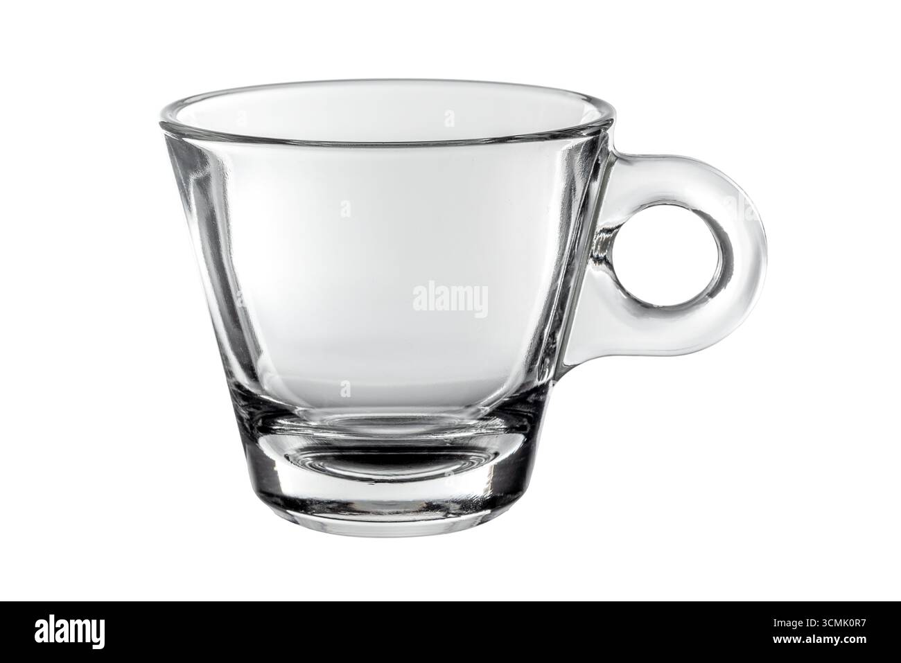 Empty glass coffee cup isolated on white with clipping path included Stock Photo