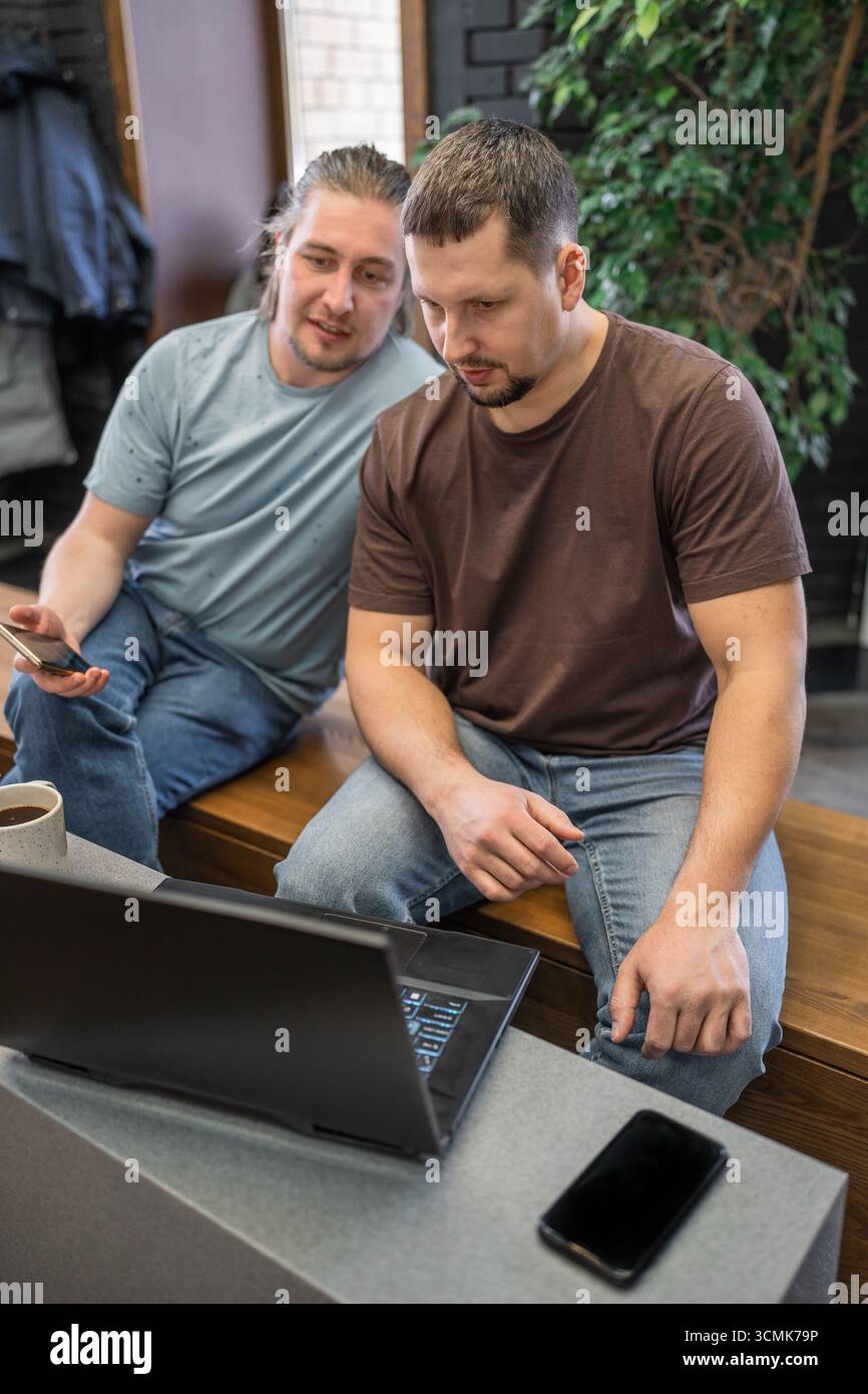 Software engineers working on project and programming in company. Business people concept. Stock Photo
