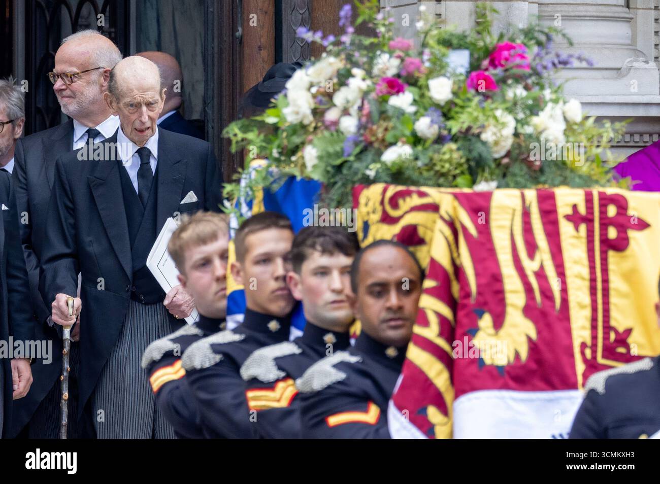pic shows:  Funeral of Duchess of Kent 16.9.25  Duke of Kent watches his wife’s coffin  Kate William Vincent Nicholls Princess Anne    Prince and Princess of Wales Catherine and William King Charles Prince Andrew       Picture by Gavin Rodgers/ Pixel8000 Stock Photo