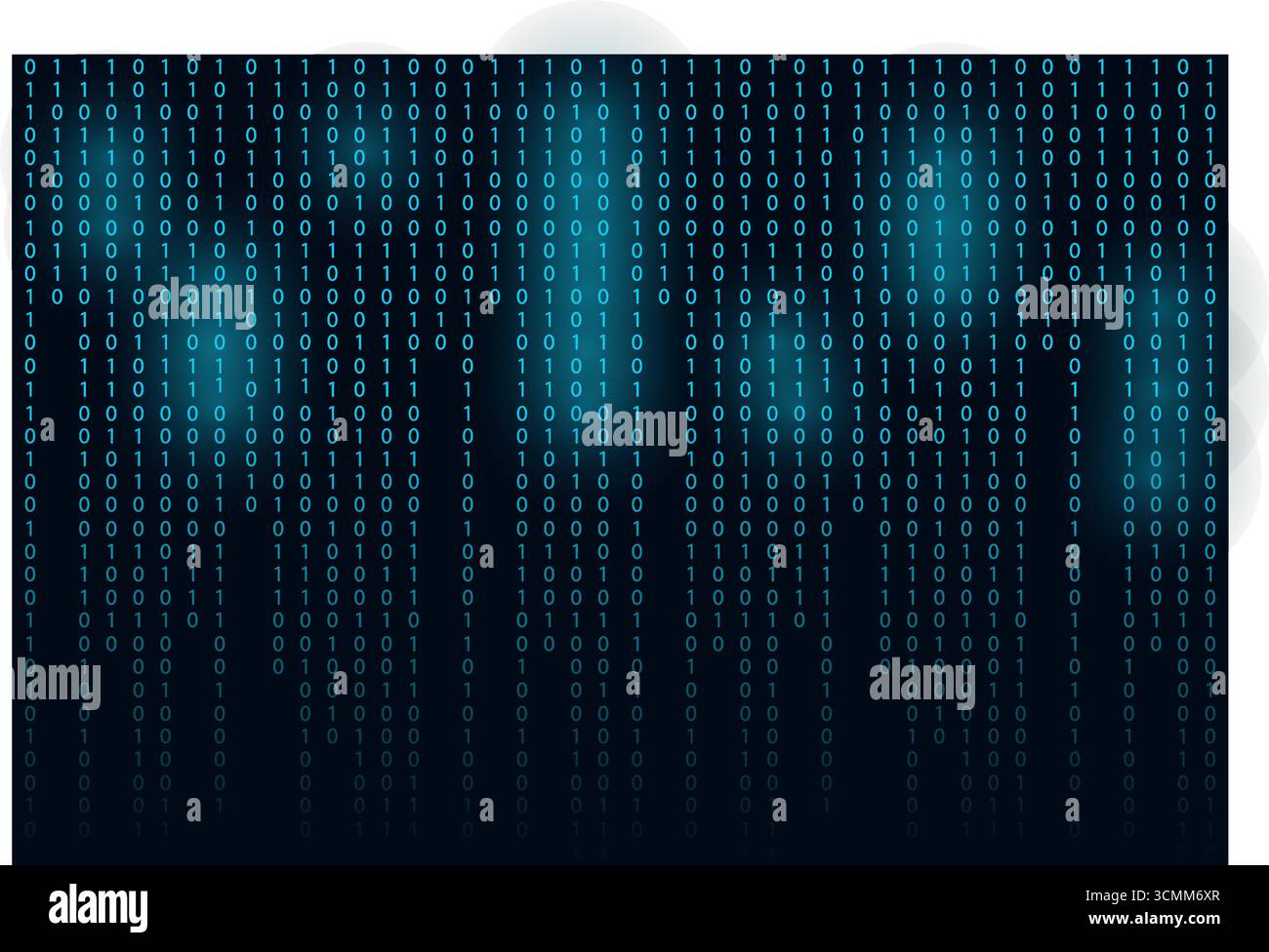 Matrix binary code 0 and 1 numbers. Tech hacker concept. Futuristic Falling digits on dark backdrop bg. Running random numbers. . Vector illustration Stock Vector