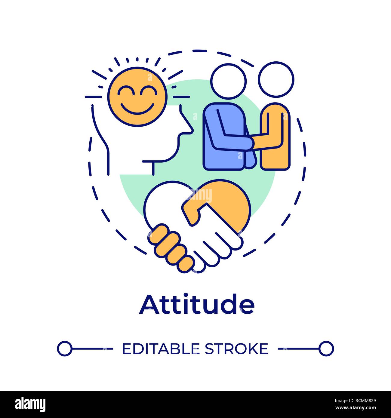 Attitude multi color concept icon Stock Vector