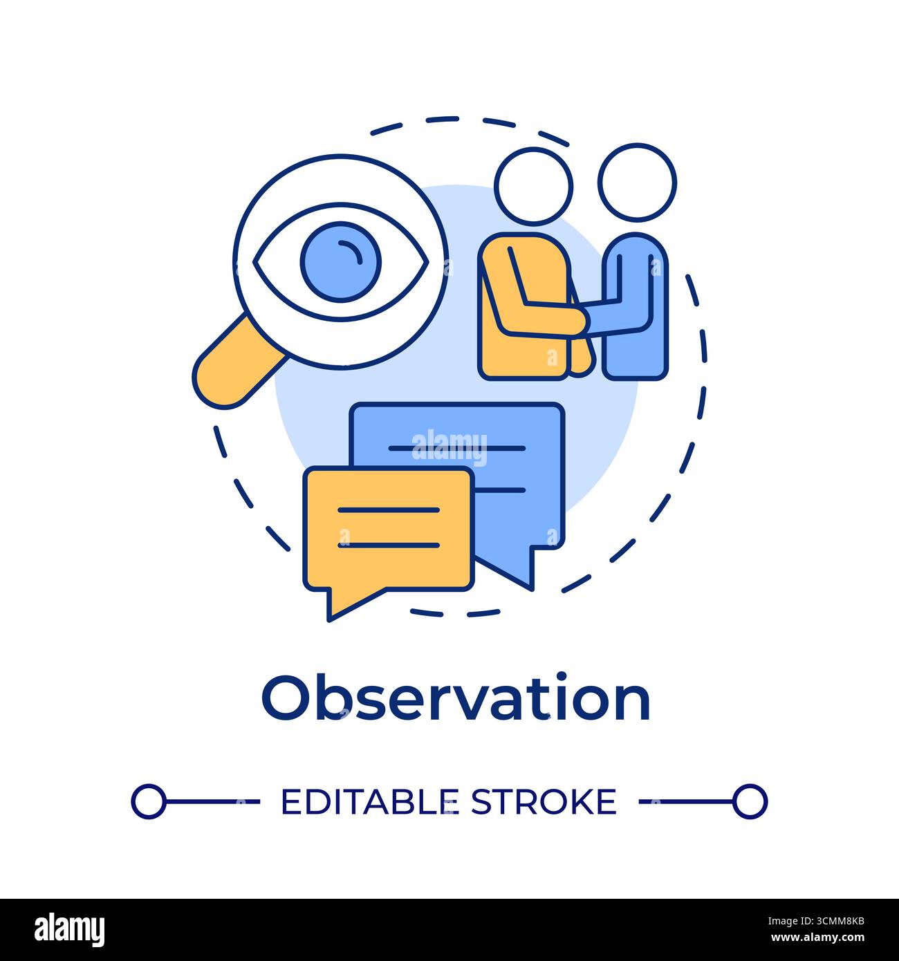 Observation multi color concept icon Stock Vector