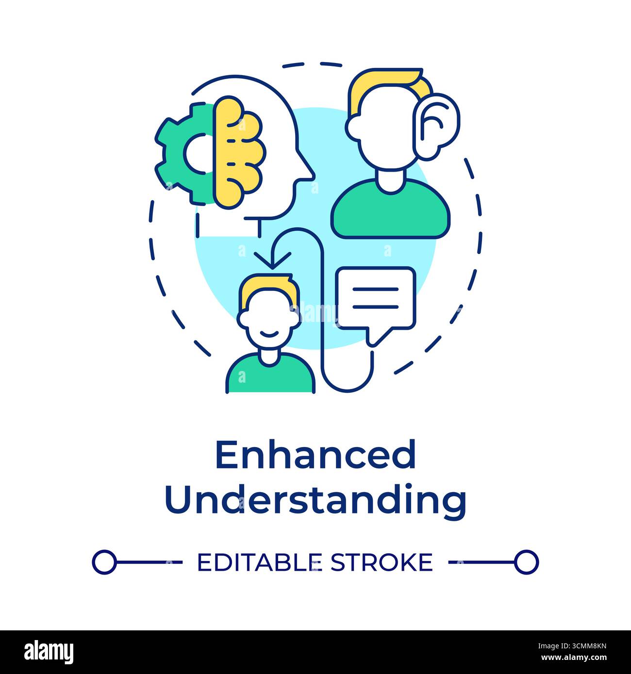 Enhanced understanding multi color concept icon Stock Vector