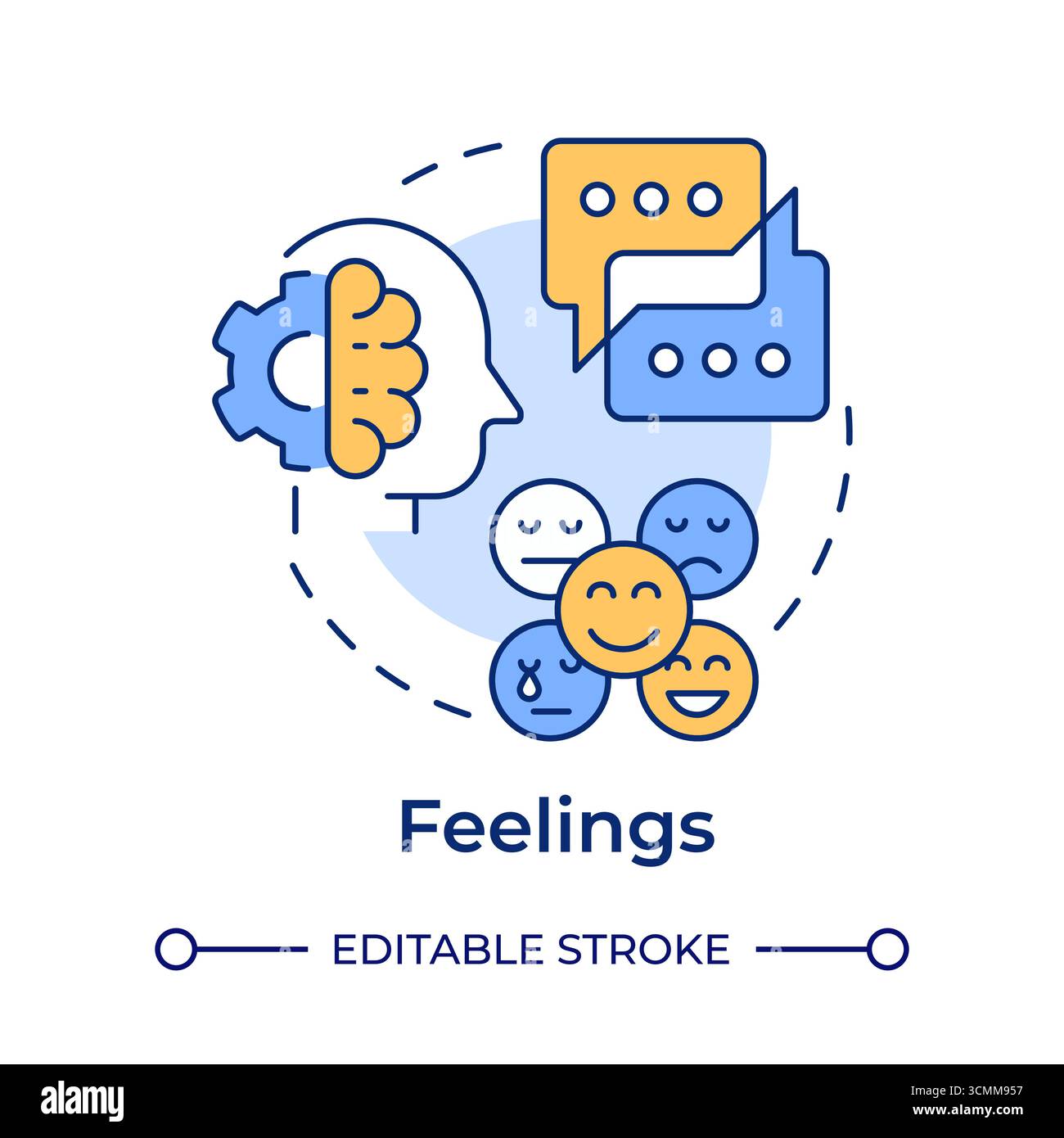 Feelings multi color concept icon Stock Vector