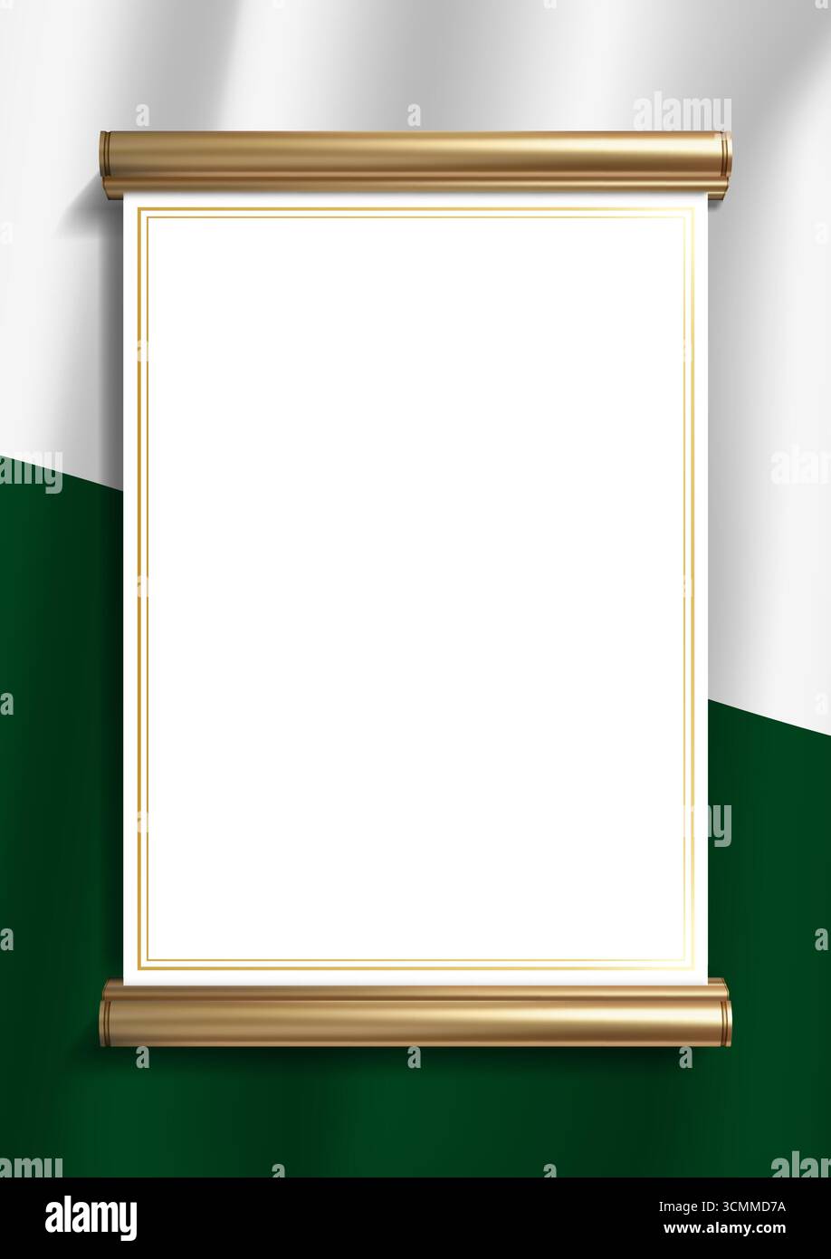 Elegant document frame with Pakistani flag colors and an exquisite gold ...