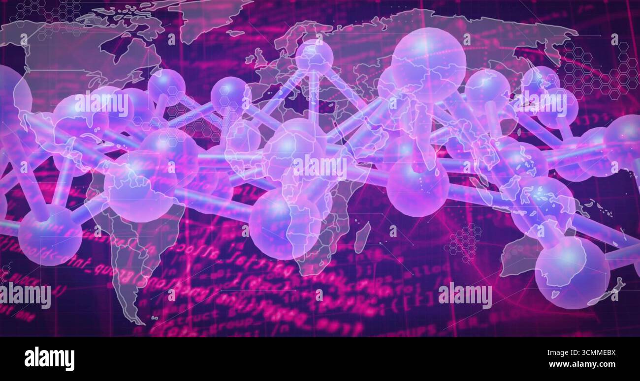 World network map cylindrical hi-res stock photography and images - Alamy