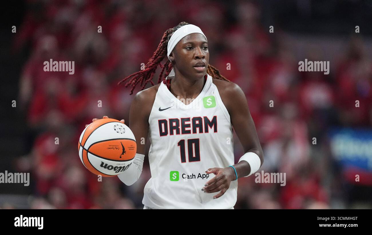 Wnba Howard Atlanta Dream guard Rhyne Howard (10) plays against the Indiana Fever ...