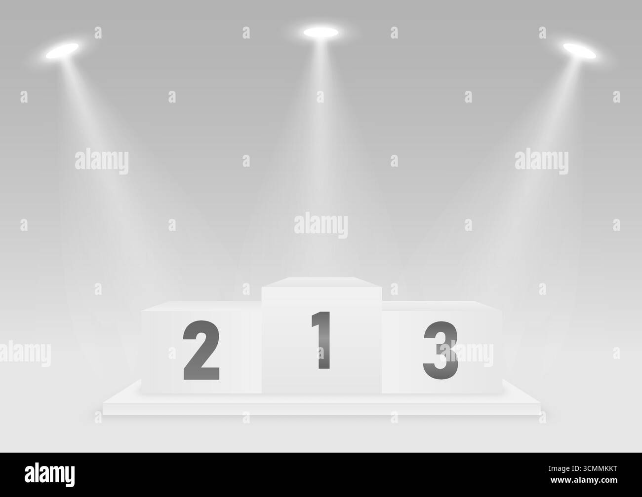 Sport Winners Podium Illuminated with Spotlights. Pedestal Sport ...