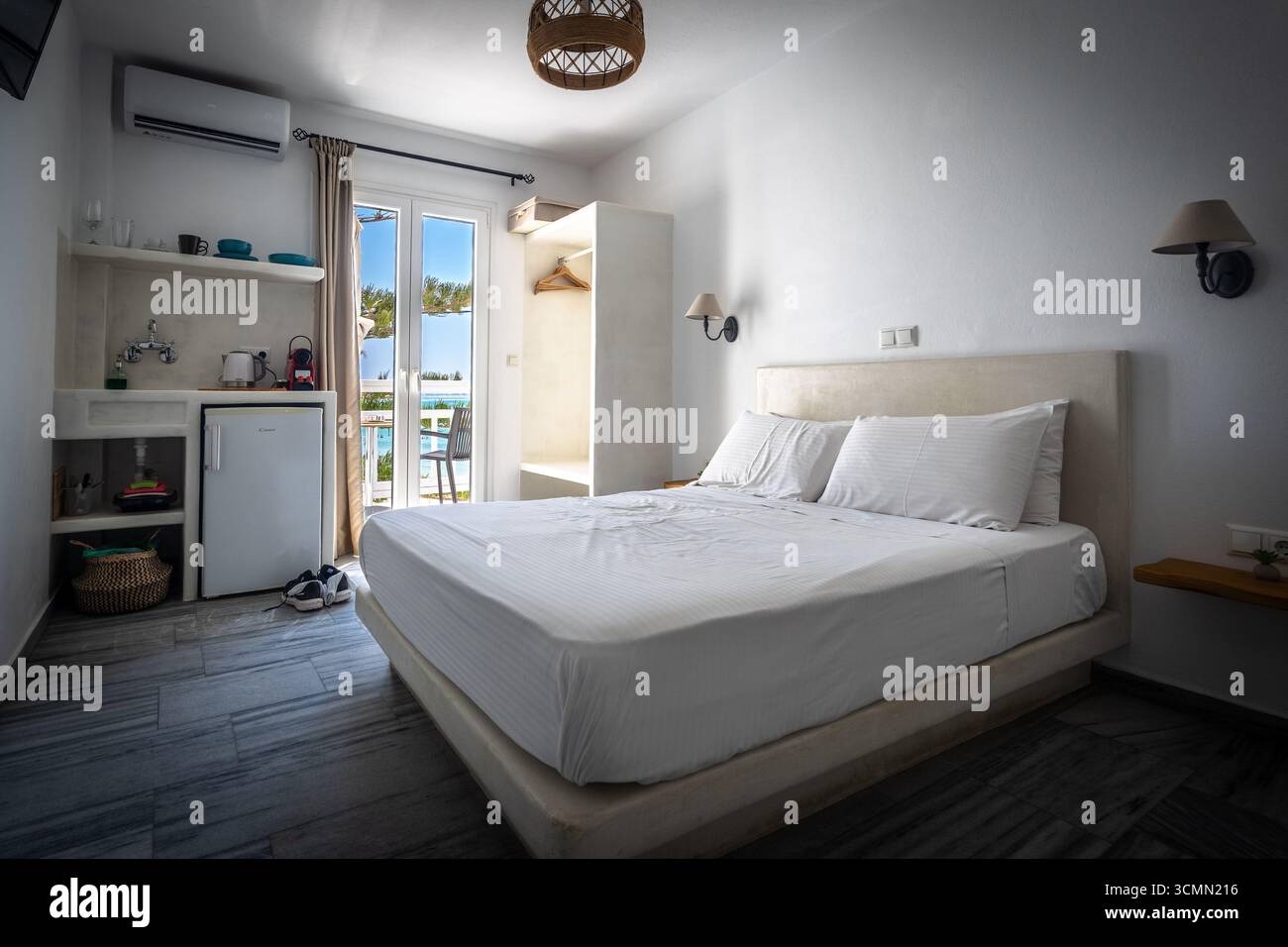 Naxos, Greece - Local hotel interior Stock Photo - Alamy