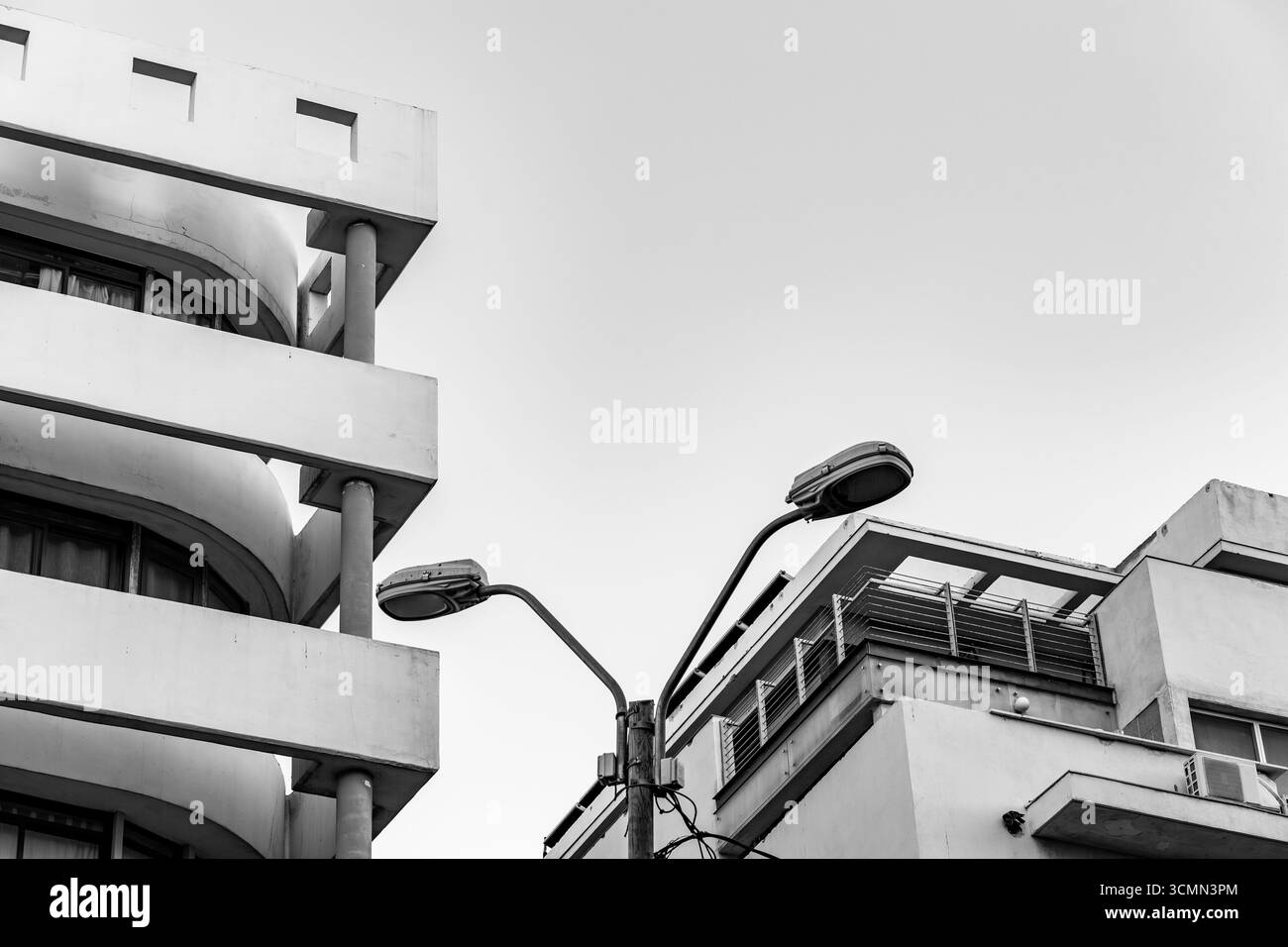 Architectural detail from the modernist, brutalist and eclectic Tel ...