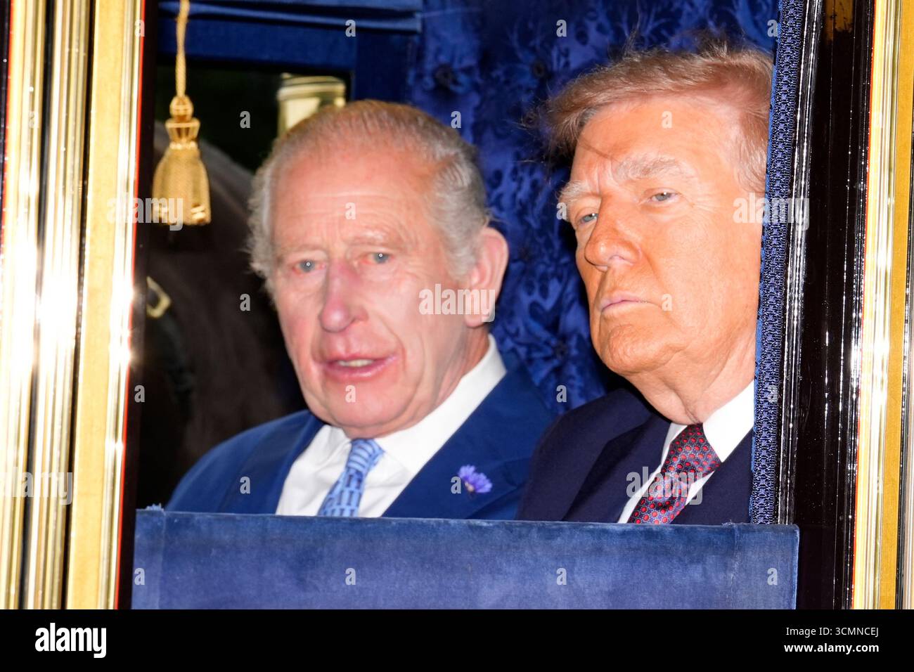 King Charles III and US President Donald Trump during the carriage ...