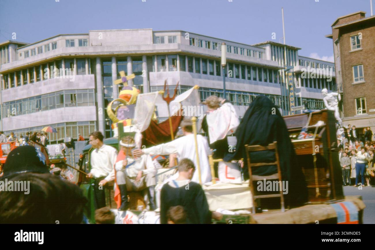 Hull University RAG Week parade 1963 in Hull city centre, with students ...
