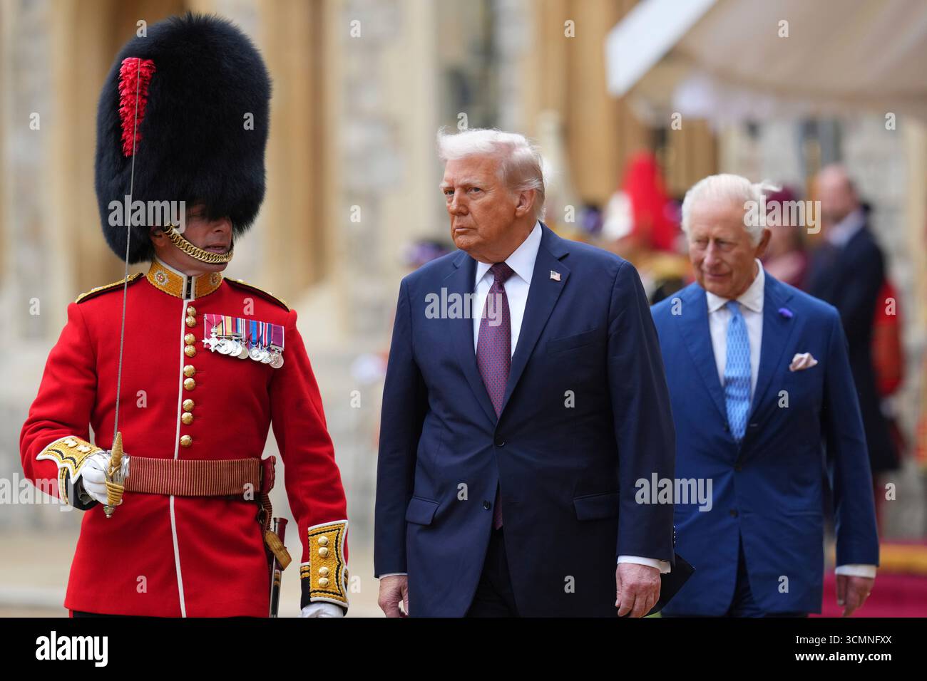King Charles III and US President Donald Trump review the guard of ...